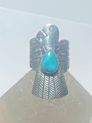 Phoenix ring turquoise Navajo sterling silver women girls