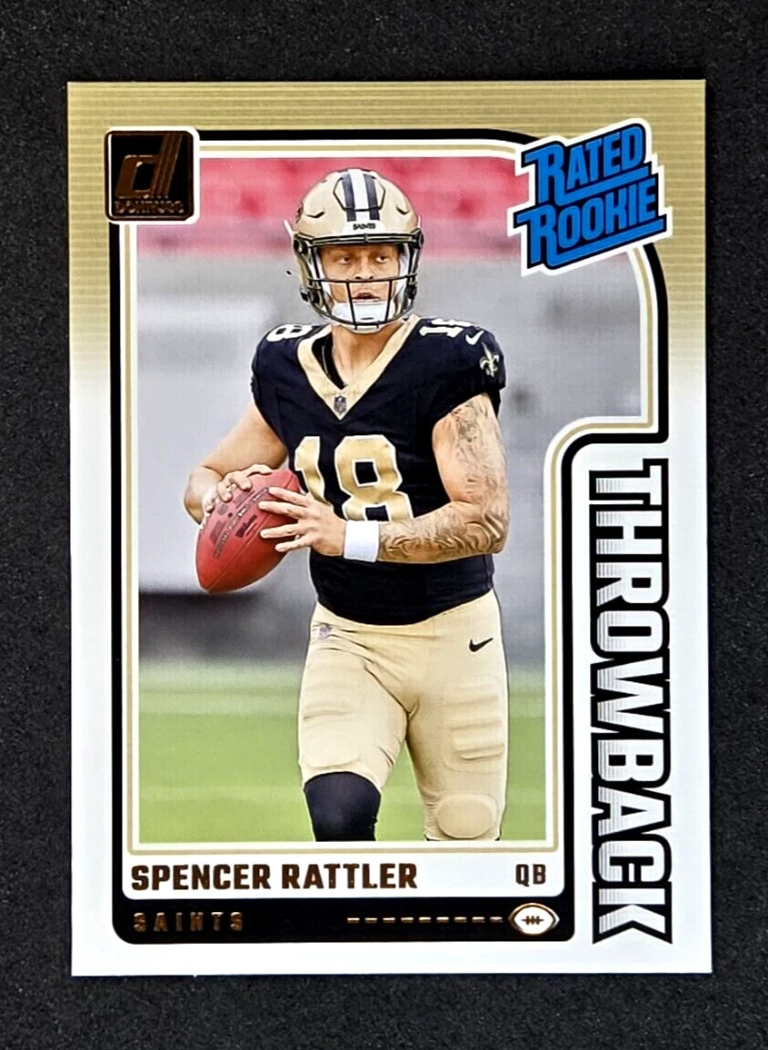 2024 Panini Donruss Spencer Rattler Throwback Rated Rookie RC #40 Saints