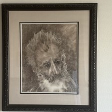 Vintage Huge Oil Painting On Leather Aft El Greco St Andrew Signed Framed 32x36”