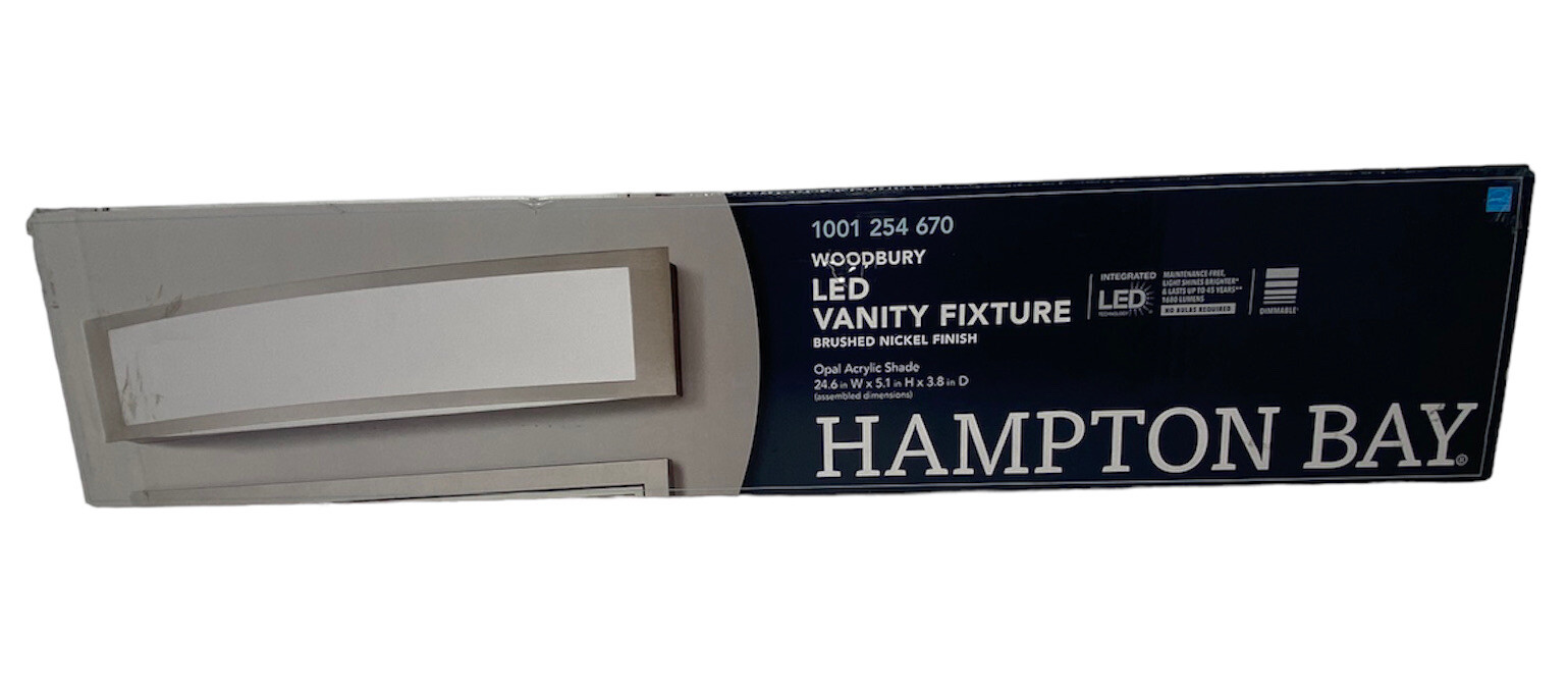 Hampton Bay Lighting Woodbury 24.5 in.Brushed Nickel Linear LED Vanity