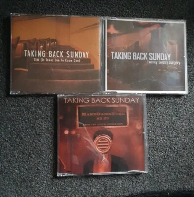 TAKING BACK SUNDAY MAKEDAMNSURE All 3 Promo CDs Twenty Surgery. Liar. X3 Cds. - Image 1 of 2