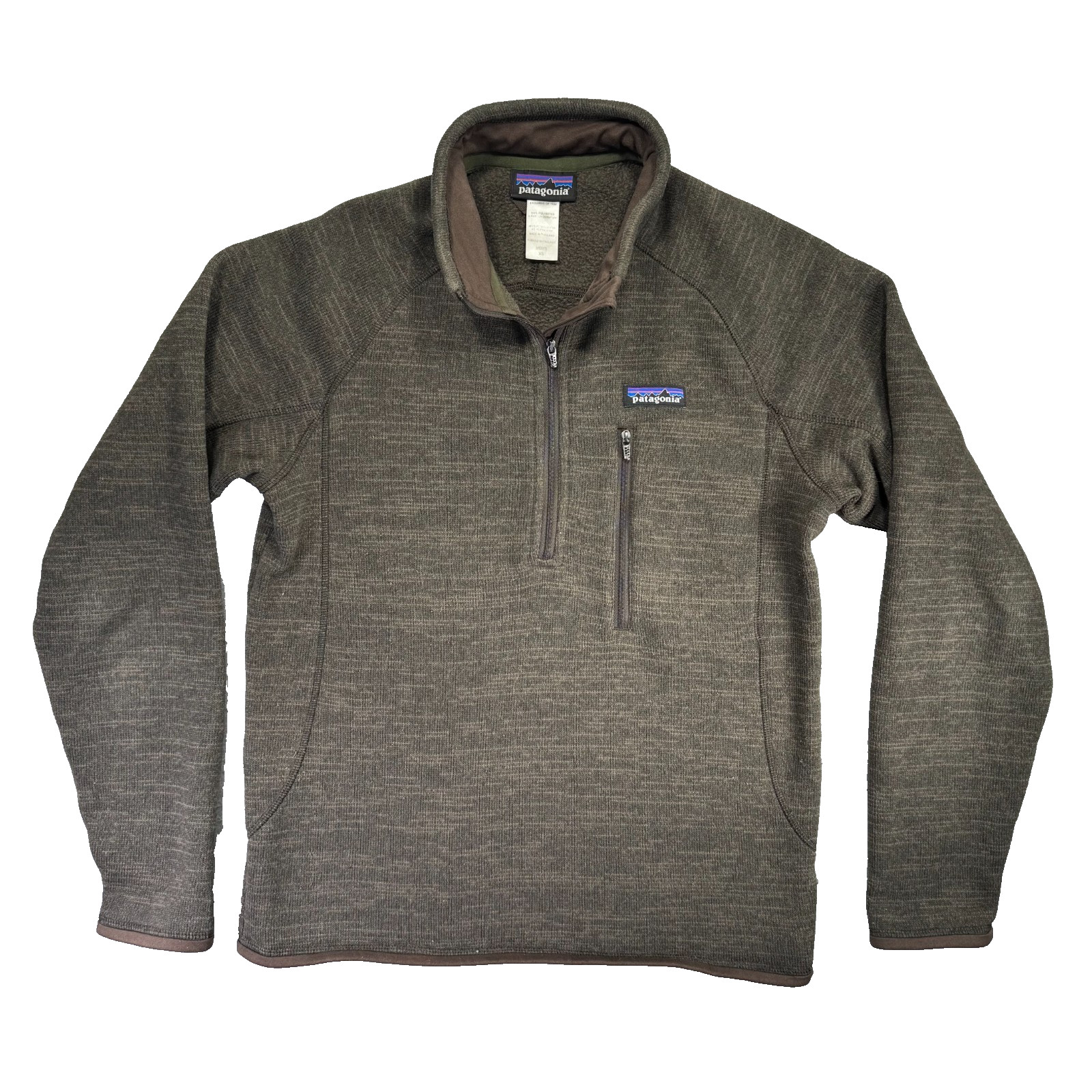 Patagonia Better Sweater Men XS Green 1/4-Zip Fleece Raglan Sleeve Pullover Warm