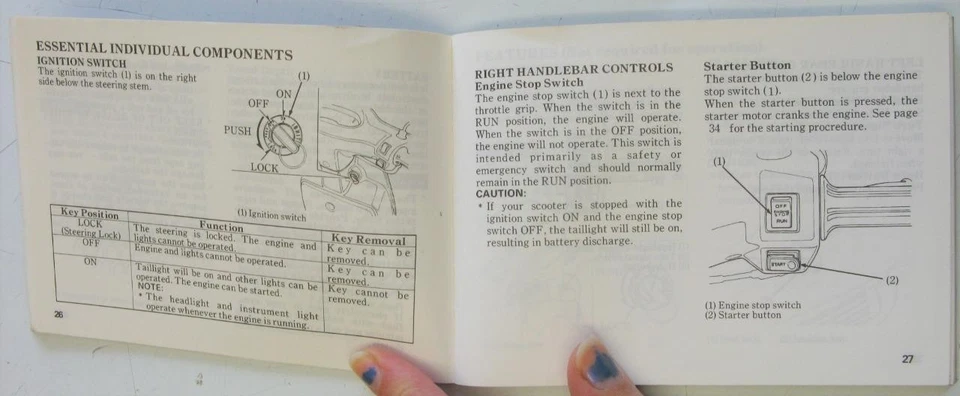 Honda 88 SA50 Elite 50 LX 1988 #31GS7601 Scooter Owners Handbook - Image 2 of 3
