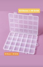 Little Craft Storage Box, Beads, Gems, Jewellery 48 Grids (2 x 24 Grid Boxes)