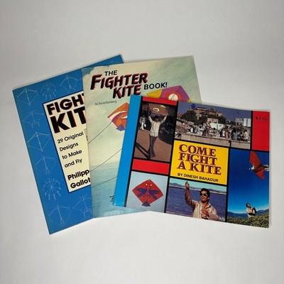 Lot of 3 Fighter Kite Instruction Books (1978-92, Paperback)