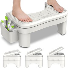 Toilet Stool Squat Adult, Height Adjustable Poop for Bathroom White