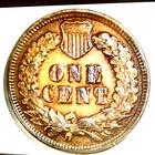 1900 INDIAN CENT XF/AU  ERROR W/RETAINED  STRIKE THROUGH PIECE OF COPPER IN "S"