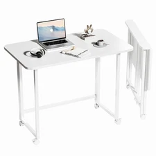 Folding Desk,Not Require Assembly,Small Foldable Desk 31.5" for Small Spaces,...