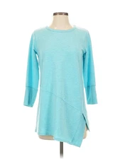 H By Halston Women Green 3/4 Sleeve T-Shirt XXS