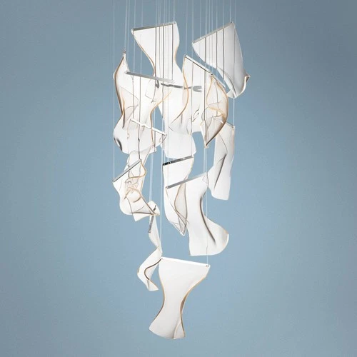 ET2 Rinkle 27 1/2" Polished Nickel LED Modern Multi-Light Pendant - Picture 1 of 10