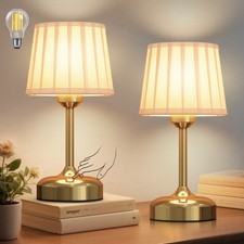 2PACK Rechargeable Cordless Table Lamp Portable Battery Powered Touch Desk Lamps