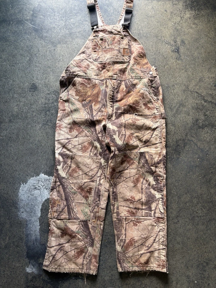 VTG Y2K Carhartt Realtree Overalls R50 CAP Doubleknee Camouflage Mens 44x32 USA - Image 2 of 4