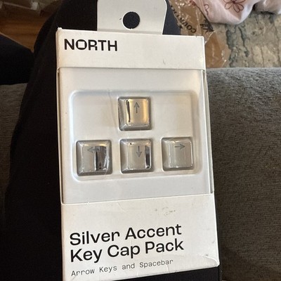 Silver Accent Key Cap Pack Arrow Keys and Spacebar Replacement Accessories NEW