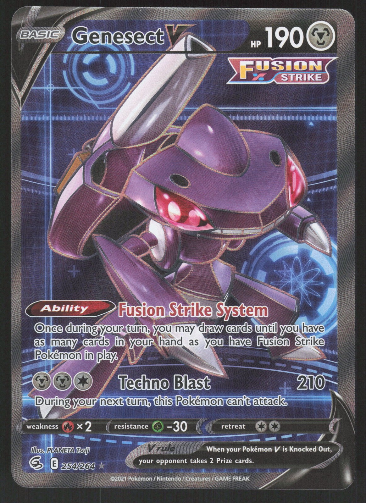 Genesect V 254/264 Ultra Rare Pokemon TCG Fusion Strike NM