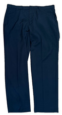 Calvin Klein Men's Black Flat Front Pants Size 36x30 Designer Dress Slacks