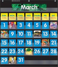 Pocket Chart Monthly Calendar Black 