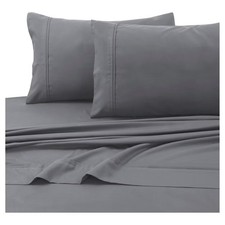 Microfiber Solid Deep Pocket Sheet Set Queen Gray 110 GSM - Tribeca