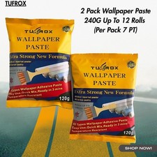 12 Rolls Extra Strong Wallpaper Adhesive Wallpaper Paste 14 Pints 2x120g Sachets