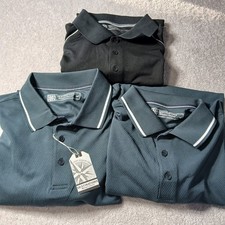 3 Destinations Mens Greenblack Color Block Short Sleeve Golf Polo Shirt Large
