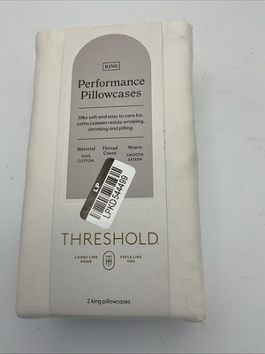 Threshold King Size Performance Pillowcases Sour Cream Made Of Cotton