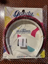 Vintage 1989 Goody 3 Girls Headbands Two Rows Of Gripping Teeth, Made In USA