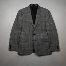 Express 36S Gray Glenn Check Flannel Extra Slim Mens Suit Jacket Sport Coat