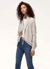 ARITZIA WILFRED Diderot Open Front Cardigan Sweatshirt White Women s Size S