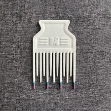 Vintage Mebco White Volume Hair Pick Twice Dipped Jazz 80s 90s Wide Tooth Comb