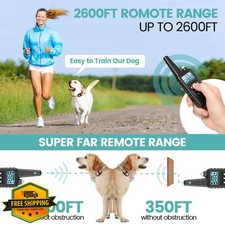 F-color Dog Training Collar Remote 2600ft Shock Collar 3 Dogs Waterproof