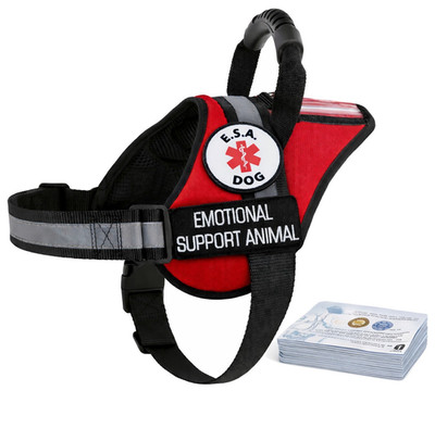 Emotional Support Animal Harness ESA Dog Vest No Pull Handle ID Pocket +10 Cards