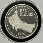 U.S.S. Missouri Japan Surrender BB-63 Rare Coin 1 Troy Oz .999 Fine Silver Round