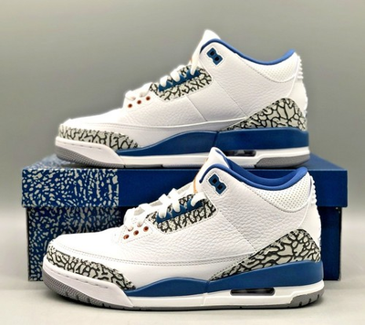 #ad Jordan 3 Retro quot;White and True Bluequot; Basketball Shoes Size US 7 12 $79.99