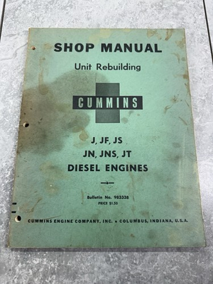 #ad Cummins J JF JS JN JNS JT Series Diesel Engines Unit Rebuilding Shop Manual $17.99
