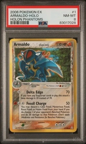 Pokemon PSA 8 Armaldo Delta Species #1 Holo Ex Holon Phantoms 2006 English
