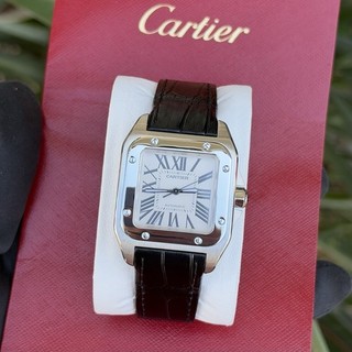 Cartier Santos 100 Ref: 2878 S. Steel Medium 33mm Automatic Square Wrist Watch