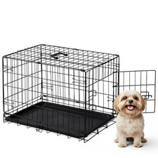DUMOS Dog Crate, 30 Inch Medium Size Single Door Dog Cage with Plastic LeakPr...