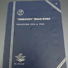 Mercury Dime Starter Set 1916-1945, 12 Coins, Whitman Blue Album