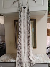 Karen Kane Snake Print Slip Dress in Cream and Black