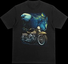 Custom Blue Motorcycle Biker T-shirt
