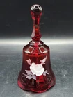 Vintage Hand Painted Ruby Red Fenton Bell Artist Signed