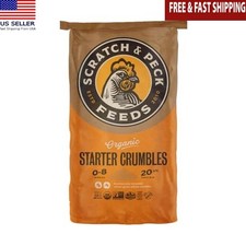 Organic Chicken Duck Feed Starter Crumbles 25lbs 20.5% Protein Whole Grains New