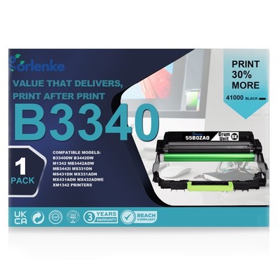 Compatible 55B0ZA0 Black Drum Unit (1-Pack) for Lexmark Printers MS431dn