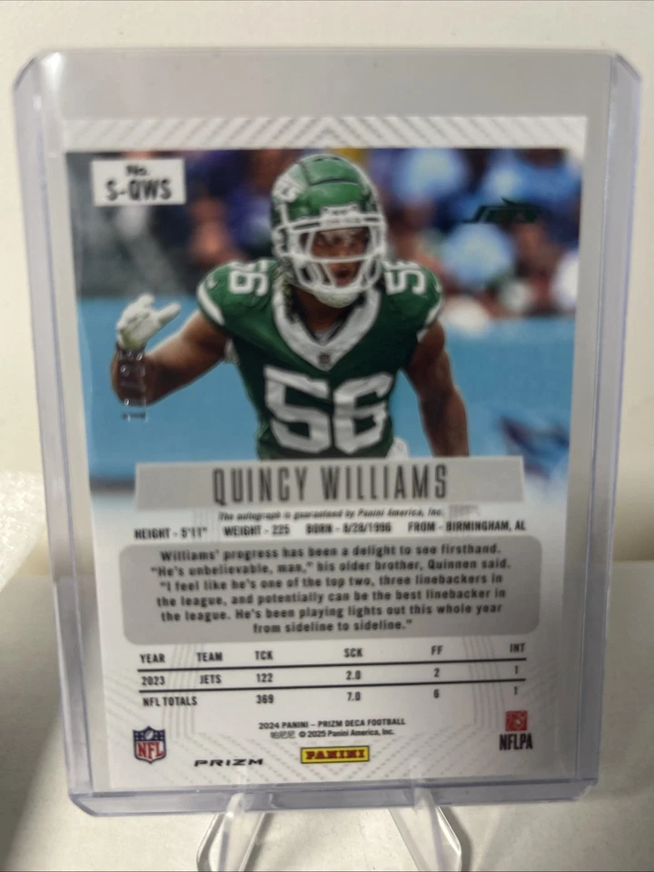 Quincy Williams Deca Colormatch Green Shimmer Auto /25 - Image 2 of 2