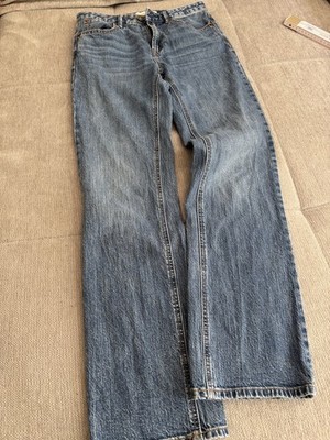 Stradivarius Damen Jeans Blau Gr. 38 Gerade 70cm Denim mittl. Waschung