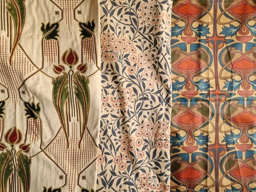 Arts & Crafts Art Nouveau style William Morris fabric repurposing A/F