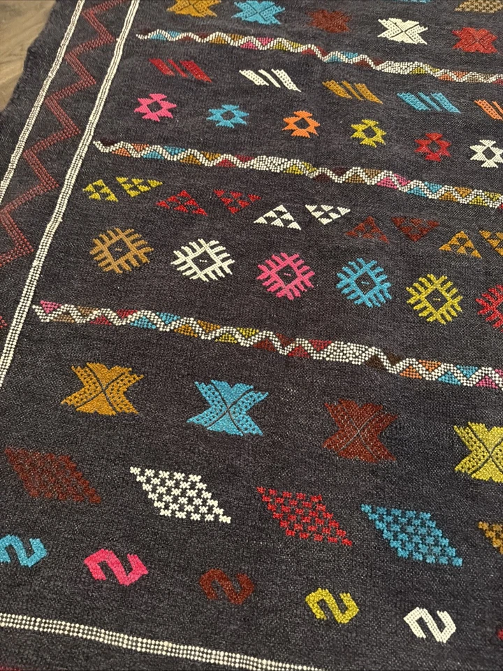 Винтажный ручной работы марокканский ковер Boujaad красный ковер геометрический племенной шерстяной ковер - Изображение 2 из 4