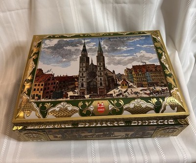 Vintage E. Otto Schmidt Large Biscuit Cookie Tin Box West Germany 1989 Nuremberg