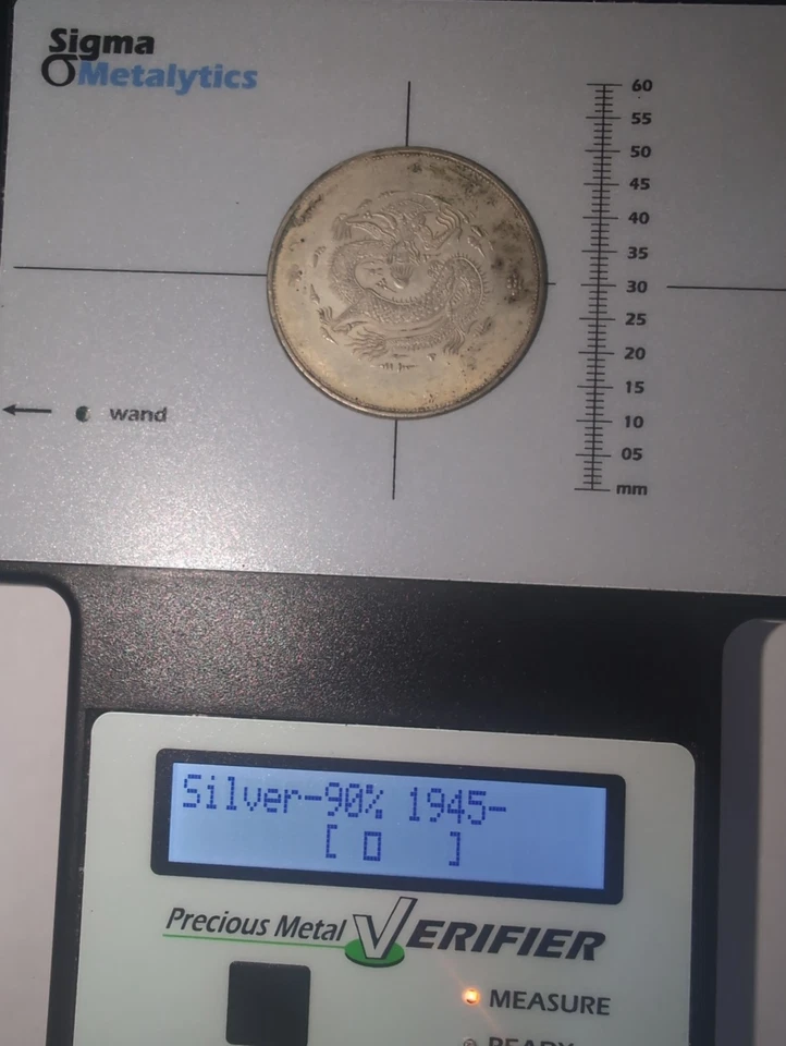 China 1907 Sungarei Kwang Shu Silver Dollar Coin Sigma Tested #OTM07 - Image 3 of 4