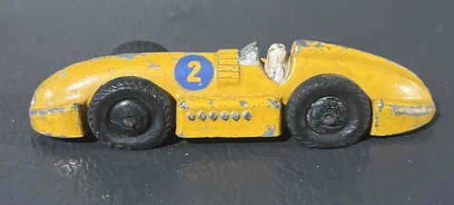 Vintage Dinky Toys Speed of the Wind 4” Yellow #2 Race Car
