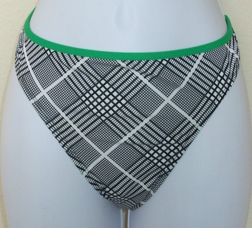NWT KENNETH COLE plaid with green or pink border swim bikini bottom,S,M,L,XL - Picture 4 of 4